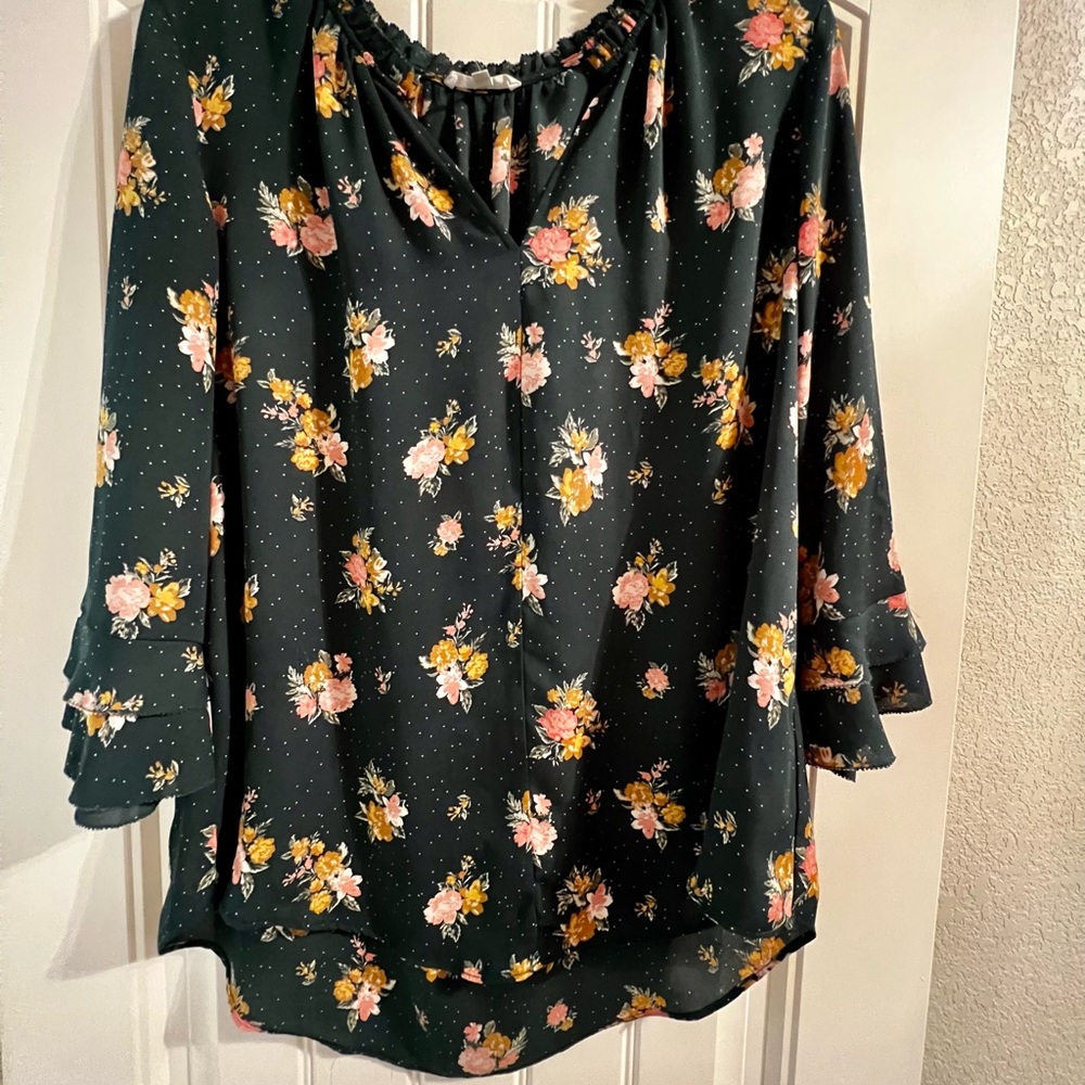 Floral fall blouse